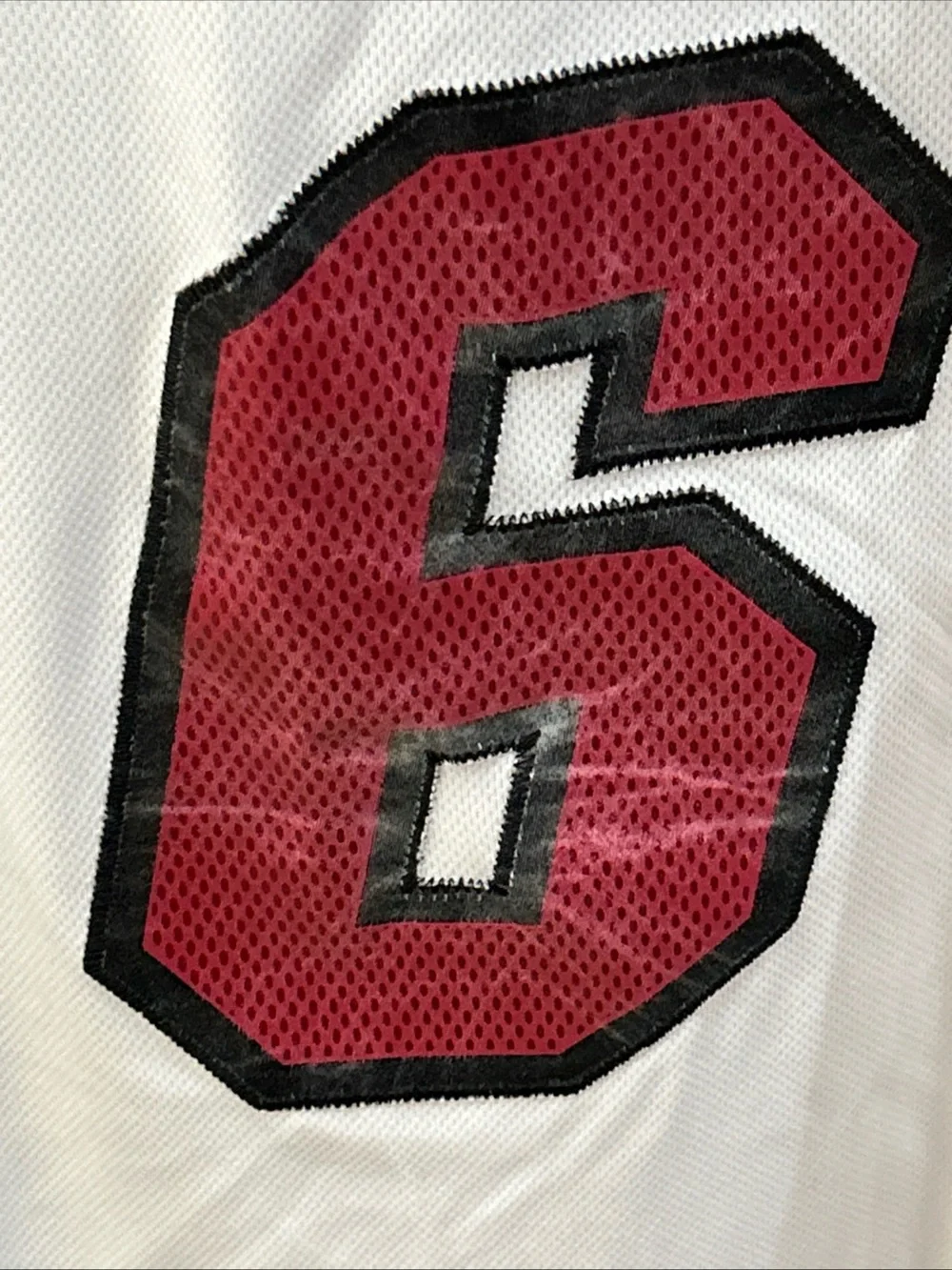 LeBron James adidas White/Red Miami Heat #6 Basketball Jersey